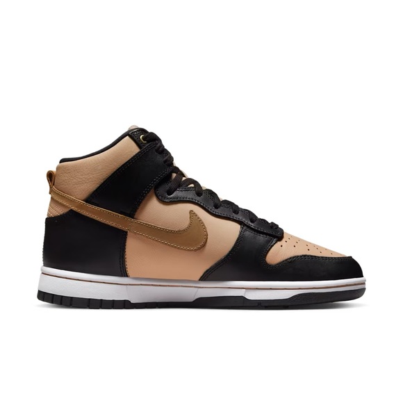 Nike Dunk High Black Flax Black and Tan Sneakers | Sz 8 1/2 - Picture 4 of 5